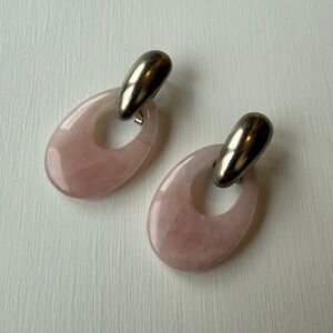 Elegant Silver and Pink Earrings
